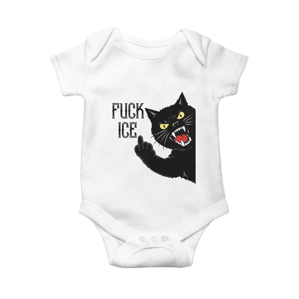Funny Fck Ice Black Cat Baby Onesie Resist Minneapolis Political