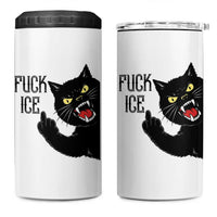 Funny Fck Ice Black Cat 4 in 1 Can Cooler Tumbler Resist Minneapolis Political