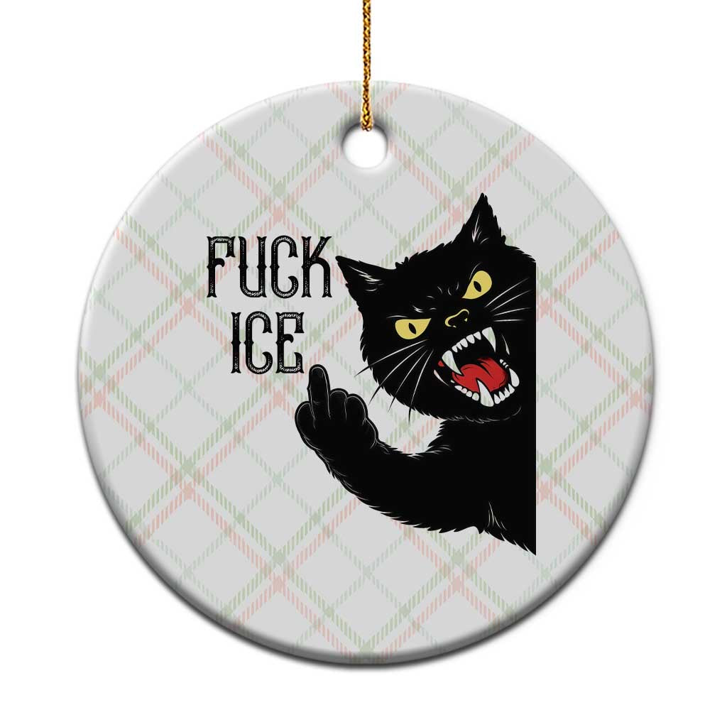 Funny Fck Ice Black Cat Ceramic Ornament Resist Minneapolis Political