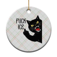 Funny Fck Ice Black Cat Ceramic Ornament Resist Minneapolis Political