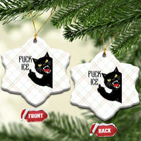 Funny Fck Ice Black Cat Ceramic Ornament Resist Minneapolis Political
