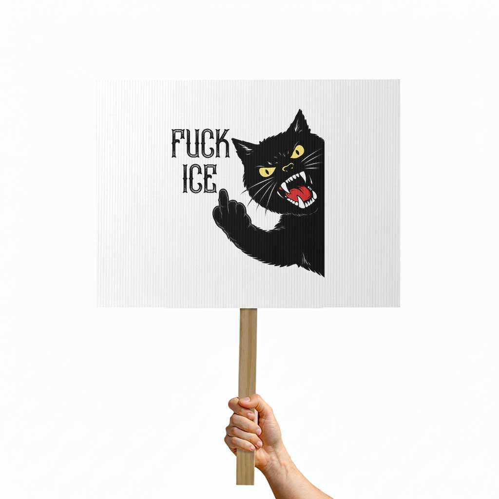 Funny Fck Ice Black Cat Protest Sign Resist Minneapolis Political