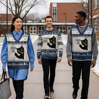 Funny Fck Ice Black Cat V-Neck Knit Sweater Vest Resist Minneapolis Political