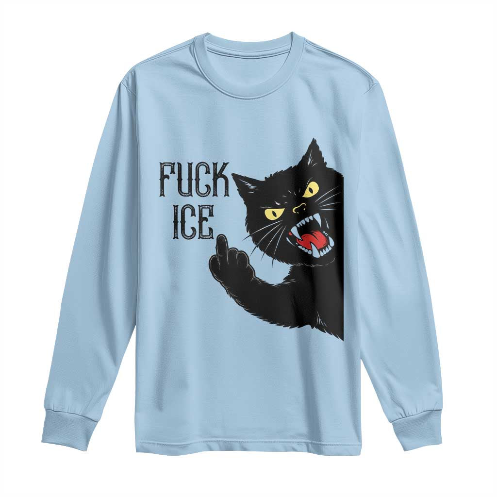 Funny Fck Ice Black Cat Long Sleeve Shirt Resist Minneapolis Political