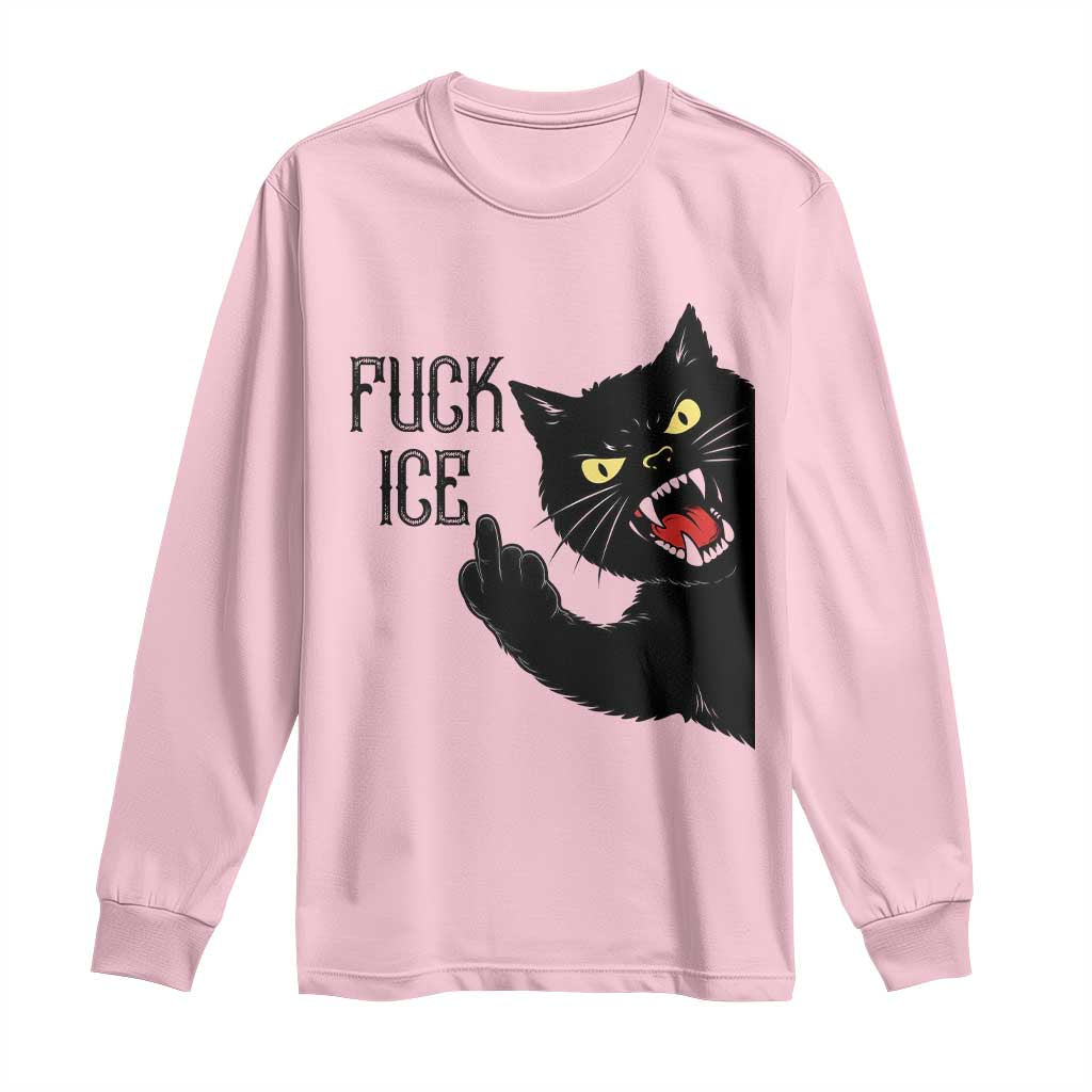 Funny Fck Ice Black Cat Long Sleeve Shirt Resist Minneapolis Political