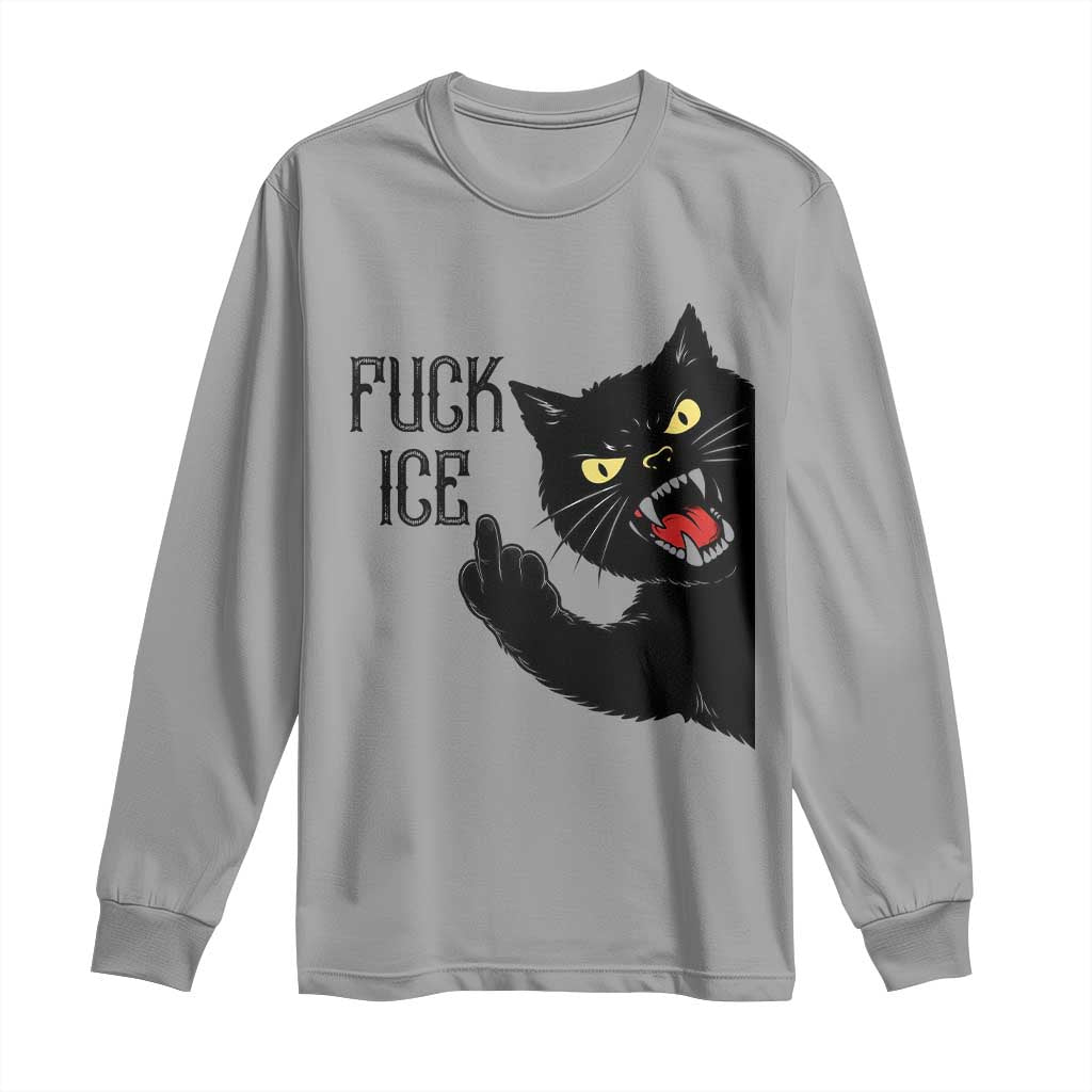 Funny Fck Ice Black Cat Long Sleeve Shirt Resist Minneapolis Political