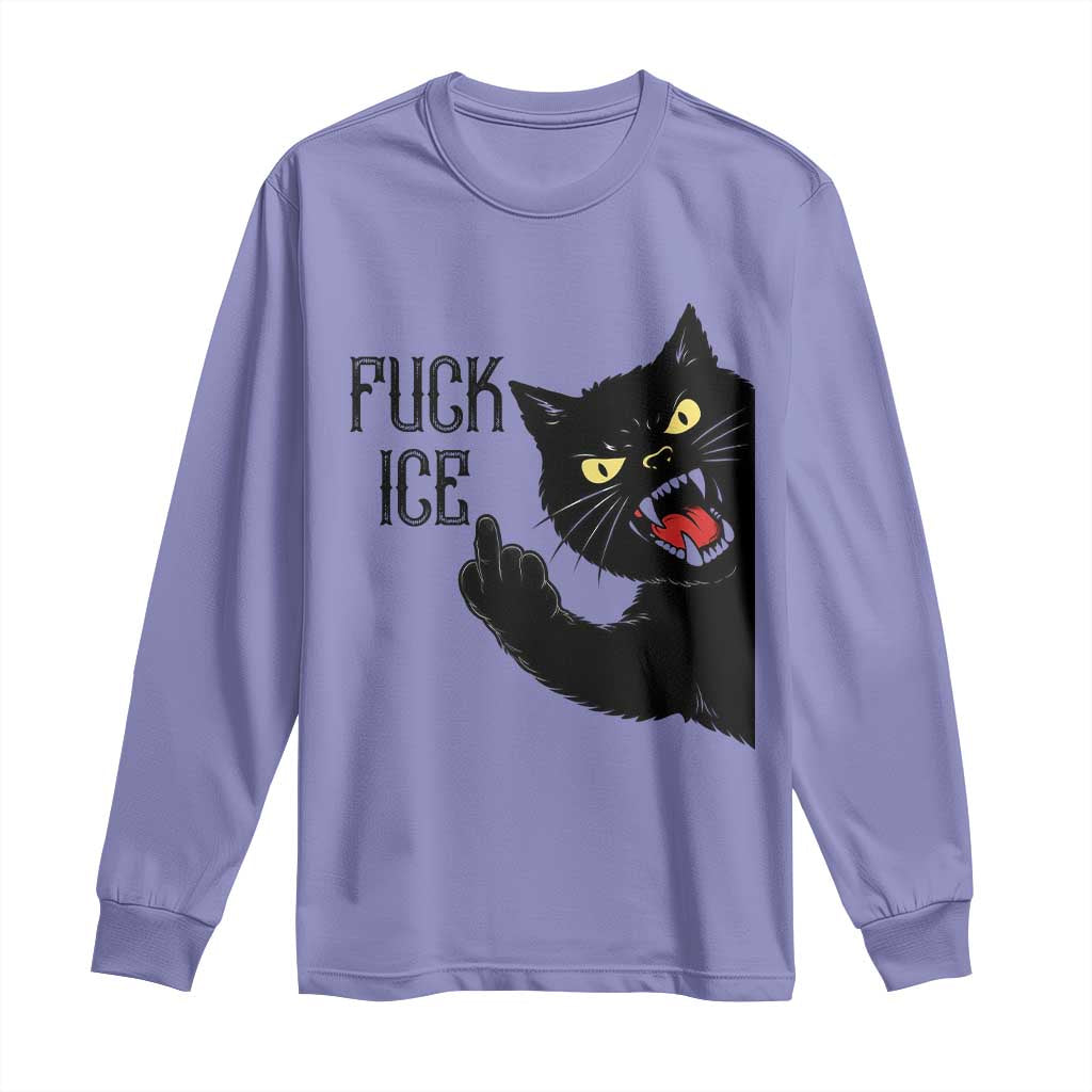 Funny Fck Ice Black Cat Long Sleeve Shirt Resist Minneapolis Political
