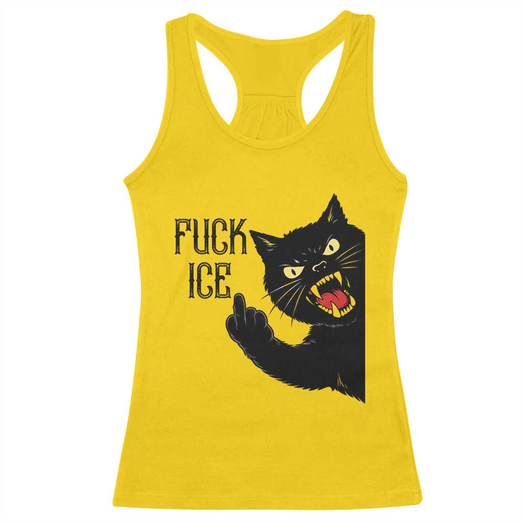 Funny Fck Ice Black Cat Racerback Tank Top Resist Minneapolis Political