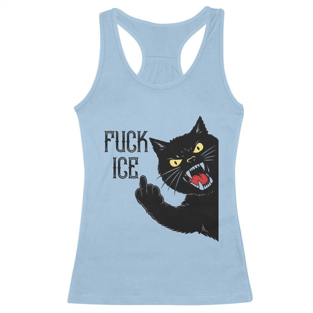 Funny Fck Ice Black Cat Racerback Tank Top Resist Minneapolis Political