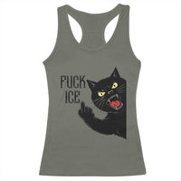Funny Fck Ice Black Cat Racerback Tank Top Resist Minneapolis Political