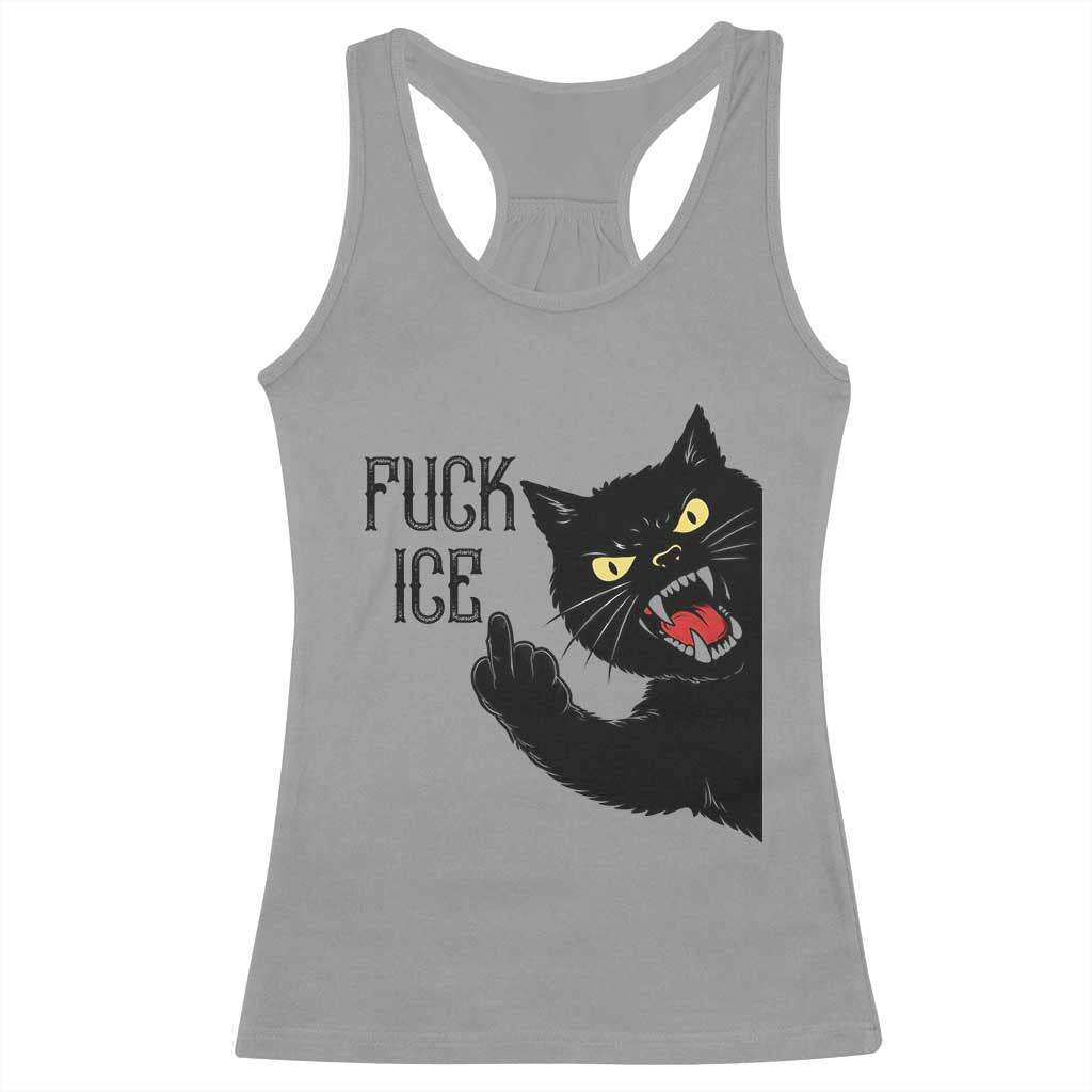 Funny Fck Ice Black Cat Racerback Tank Top Resist Minneapolis Political