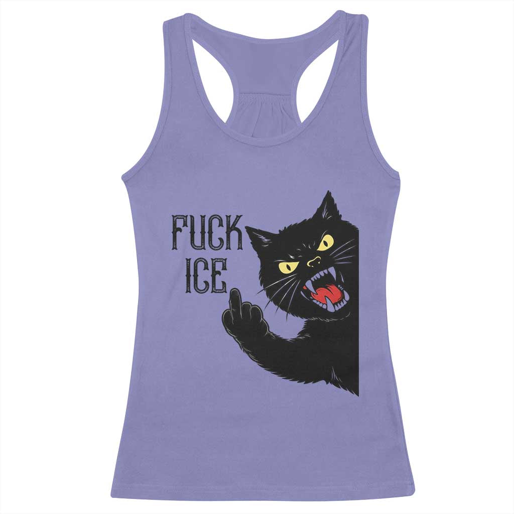 Funny Fck Ice Black Cat Racerback Tank Top Resist Minneapolis Political