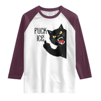 Funny Fck Ice Black Cat Raglan Shirt Resist Minneapolis Political