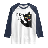 Funny Fck Ice Black Cat Raglan Shirt Resist Minneapolis Political