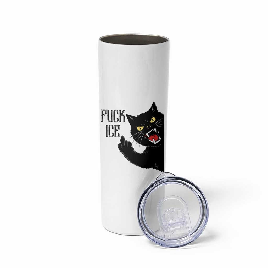 Funny Fck Ice Black Cat Skinny Tumbler Resist Minneapolis Political