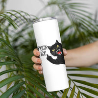 Funny Fck Ice Black Cat Skinny Tumbler Resist Minneapolis Political