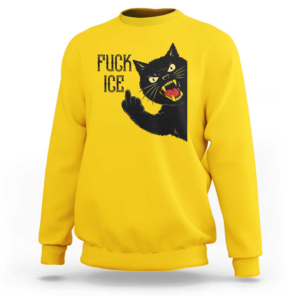 Funny Fck Ice Black Cat Sweatshirt Resist Minneapolis Political