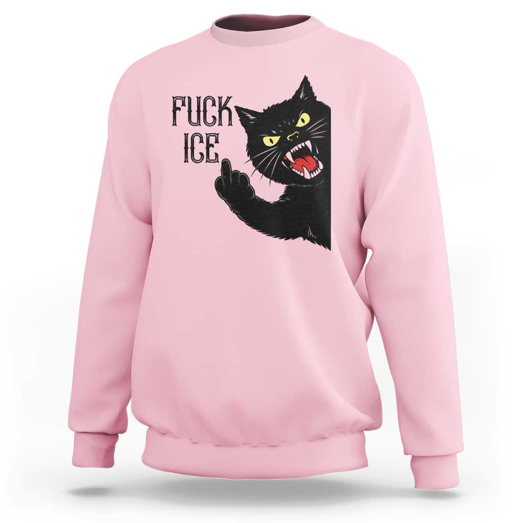 Funny Fck Ice Black Cat Sweatshirt Resist Minneapolis Political