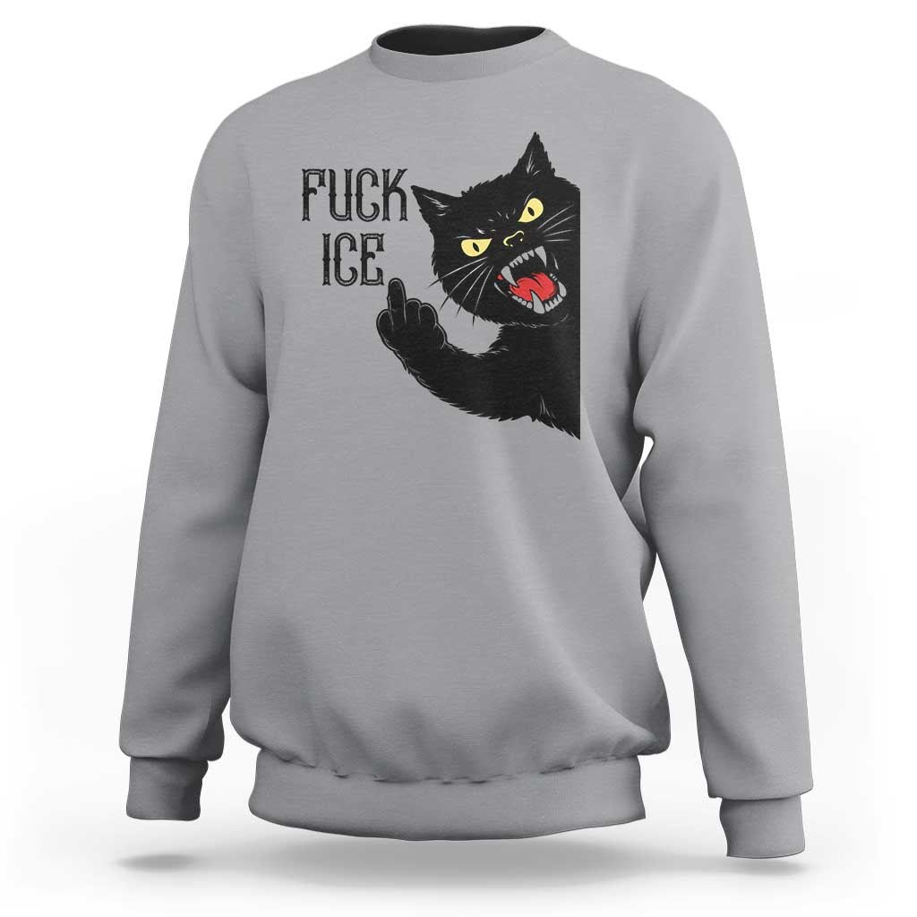 Funny Fck Ice Black Cat Sweatshirt Resist Minneapolis Political