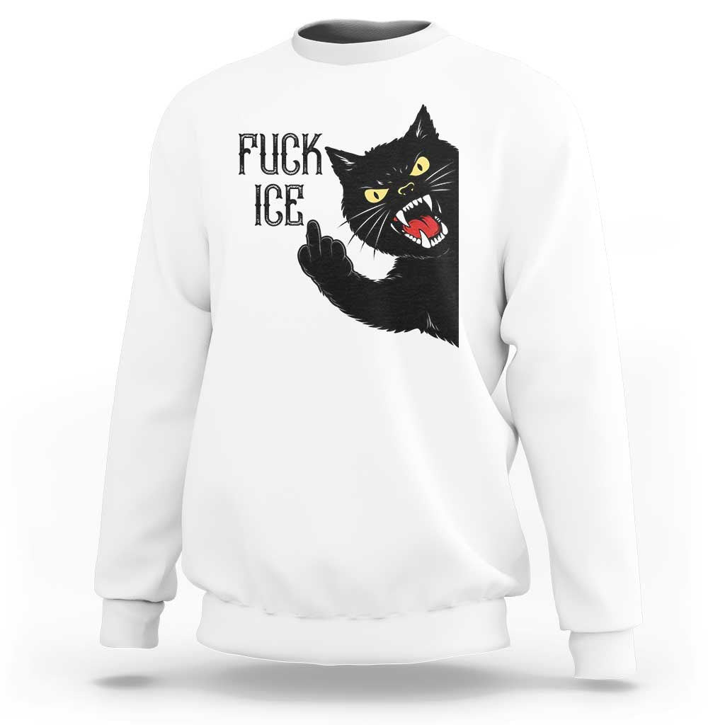 Funny Fck Ice Black Cat Sweatshirt Resist Minneapolis Political