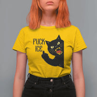 Funny Fck Ice Black Cat T Shirt For Women Resist Minneapolis Political