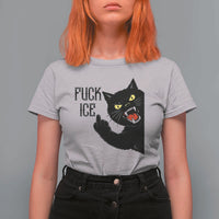Funny Fck Ice Black Cat T Shirt For Women Resist Minneapolis Political