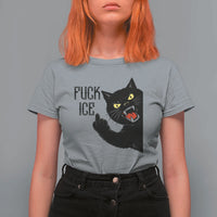 Funny Fck Ice Black Cat T Shirt For Women Resist Minneapolis Political