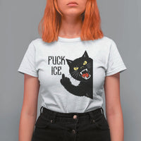 Funny Fck Ice Black Cat T Shirt For Women Resist Minneapolis Political