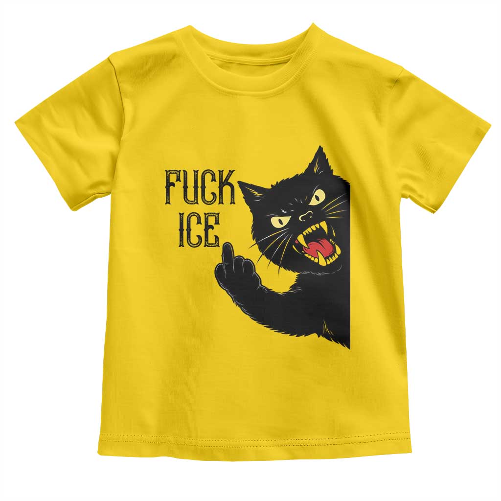 Funny Fck Ice Black Cat Toddler T Shirt Resist Minneapolis Political