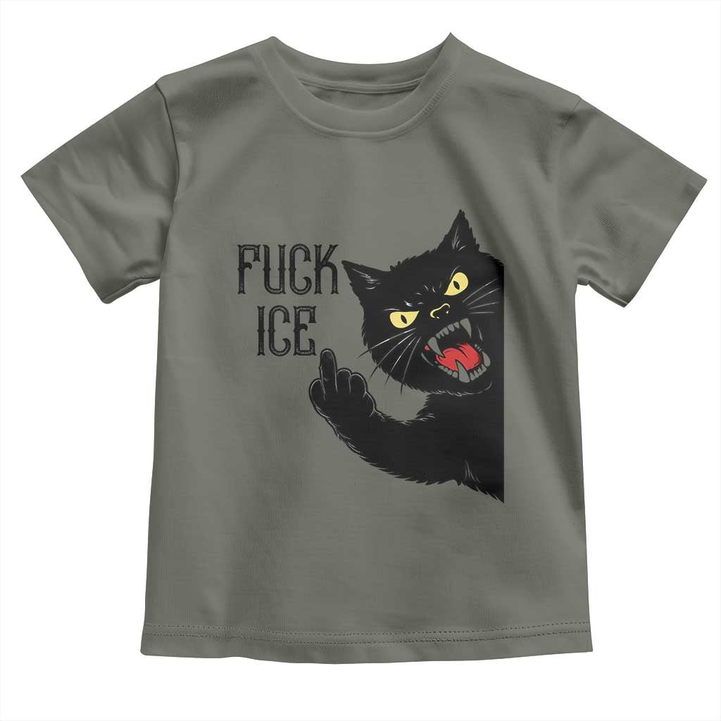 Funny Fck Ice Black Cat Toddler T Shirt Resist Minneapolis Political