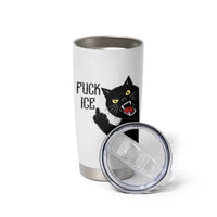 Funny Fck Ice Black Cat Tumbler Cup Resist Minneapolis Political