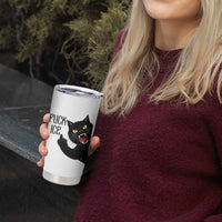 Funny Fck Ice Black Cat Tumbler Cup Resist Minneapolis Political