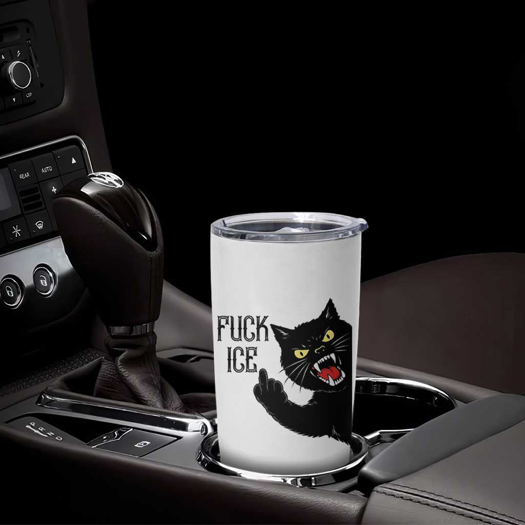 Funny Fck Ice Black Cat Tumbler Cup Resist Minneapolis Political