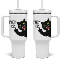 Funny Fck Ice Black Cat Tumbler With Handle Resist Minneapolis Political