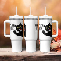 Funny Fck Ice Black Cat Tumbler With Handle Resist Minneapolis Political