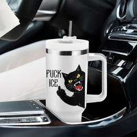Funny Fck Ice Black Cat Tumbler With Handle Resist Minneapolis Political
