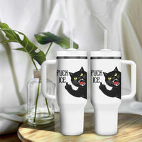 Funny Fck Ice Black Cat Tumbler With Handle Resist Minneapolis Political