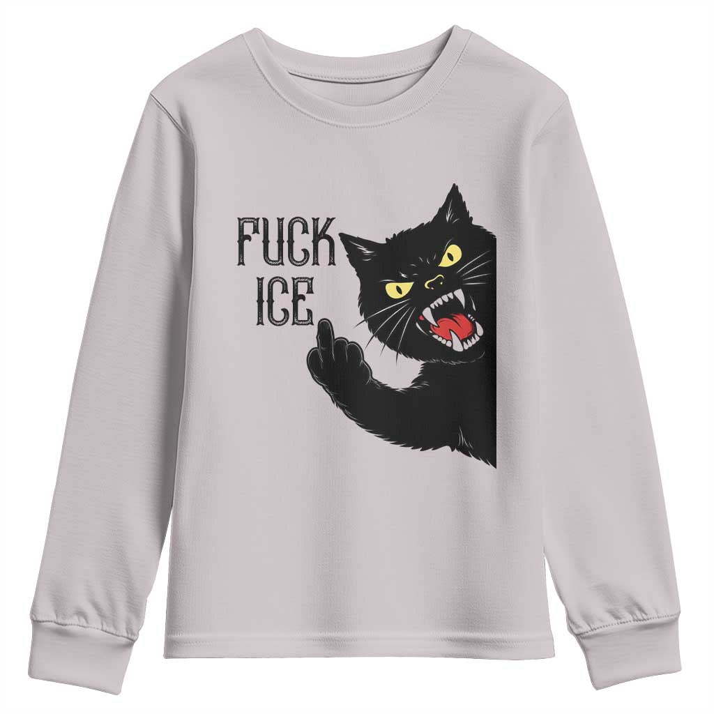 Funny Fck Ice Black Cat Youth Sweatshirt Resist Minneapolis Political