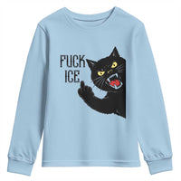 Funny Fck Ice Black Cat Youth Sweatshirt Resist Minneapolis Political