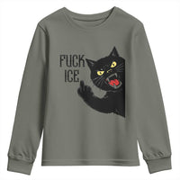 Funny Fck Ice Black Cat Youth Sweatshirt Resist Minneapolis Political