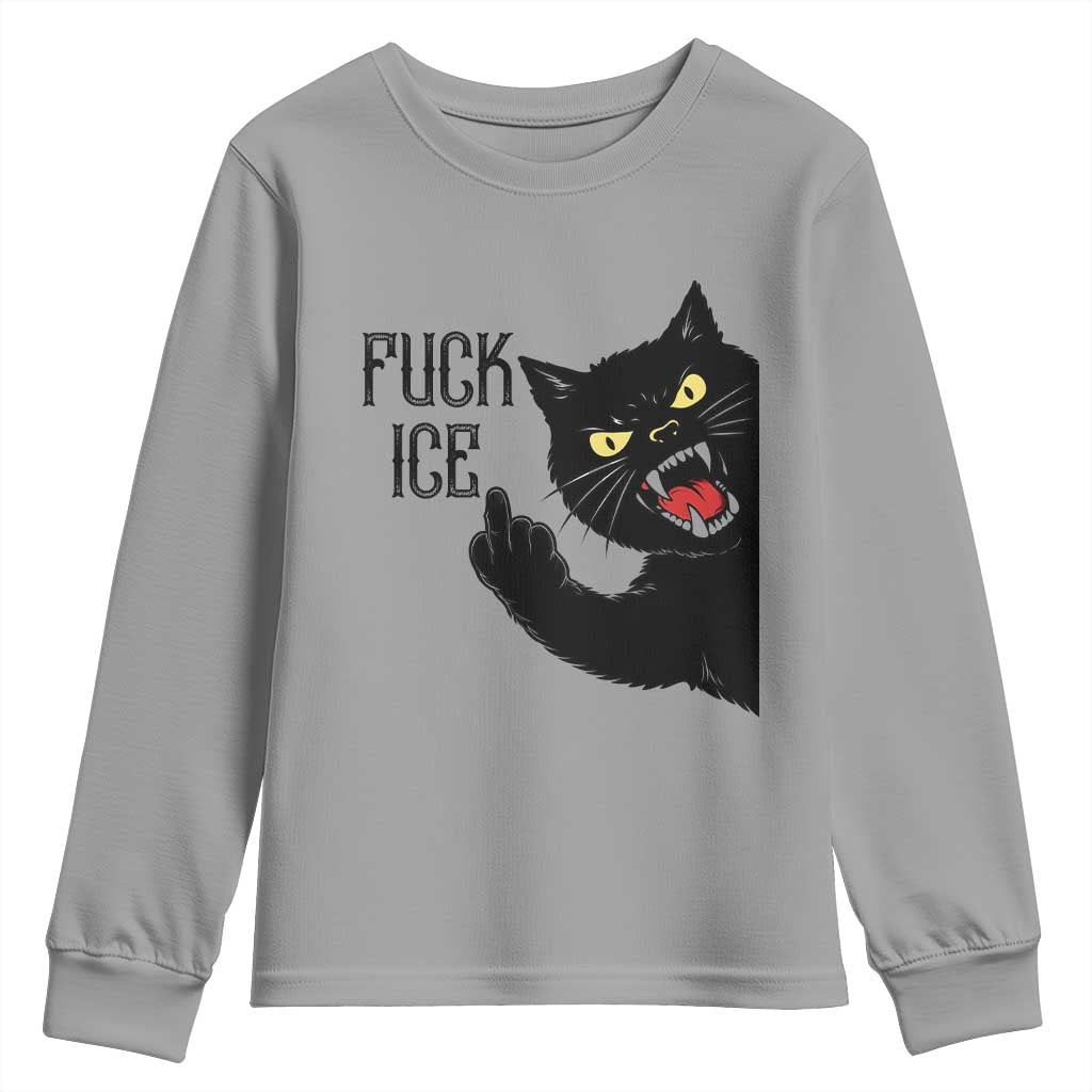 Funny Fck Ice Black Cat Youth Sweatshirt Resist Minneapolis Political