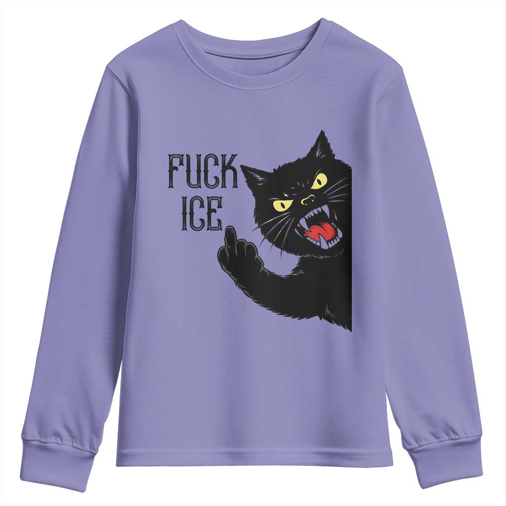 Funny Fck Ice Black Cat Youth Sweatshirt Resist Minneapolis Political