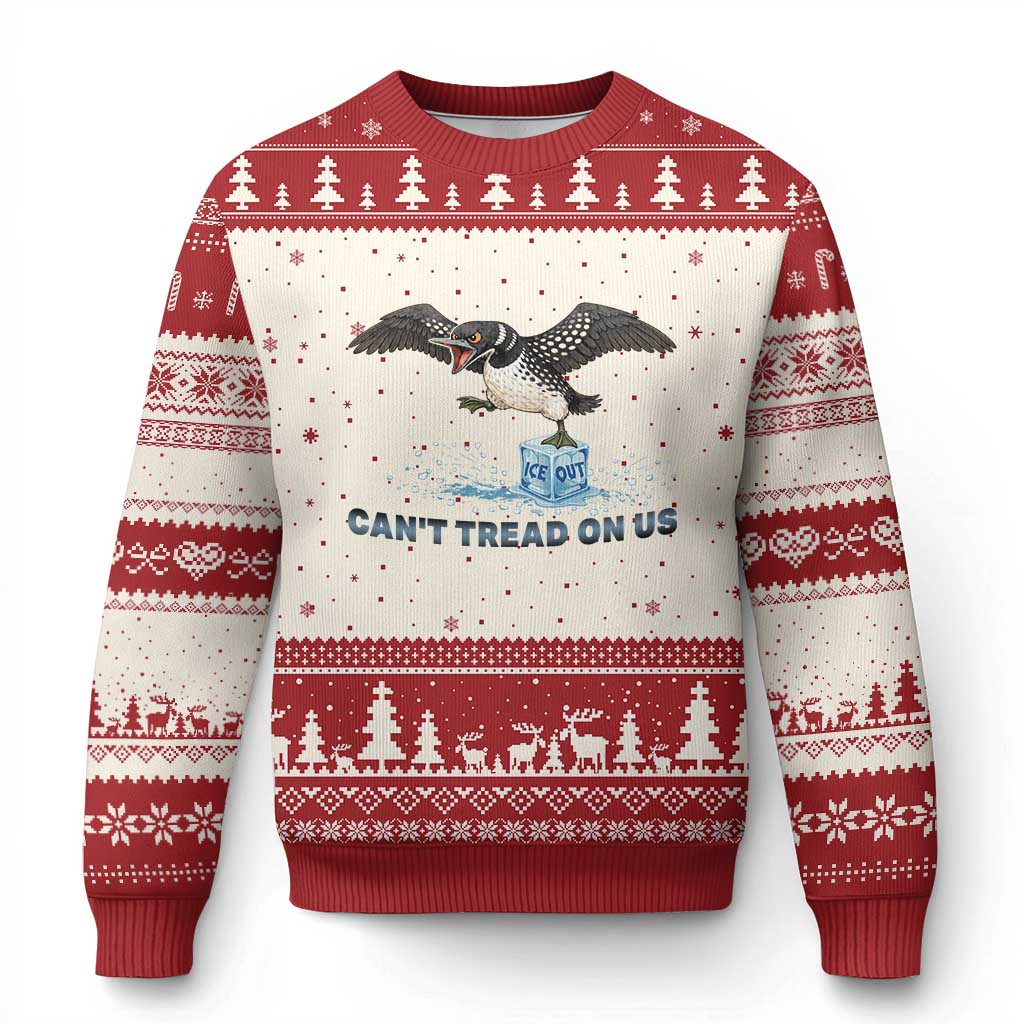 Can Not Tread On Us Minnesota Loon Ugly Christmas Sweater Anti ICE MN Protest