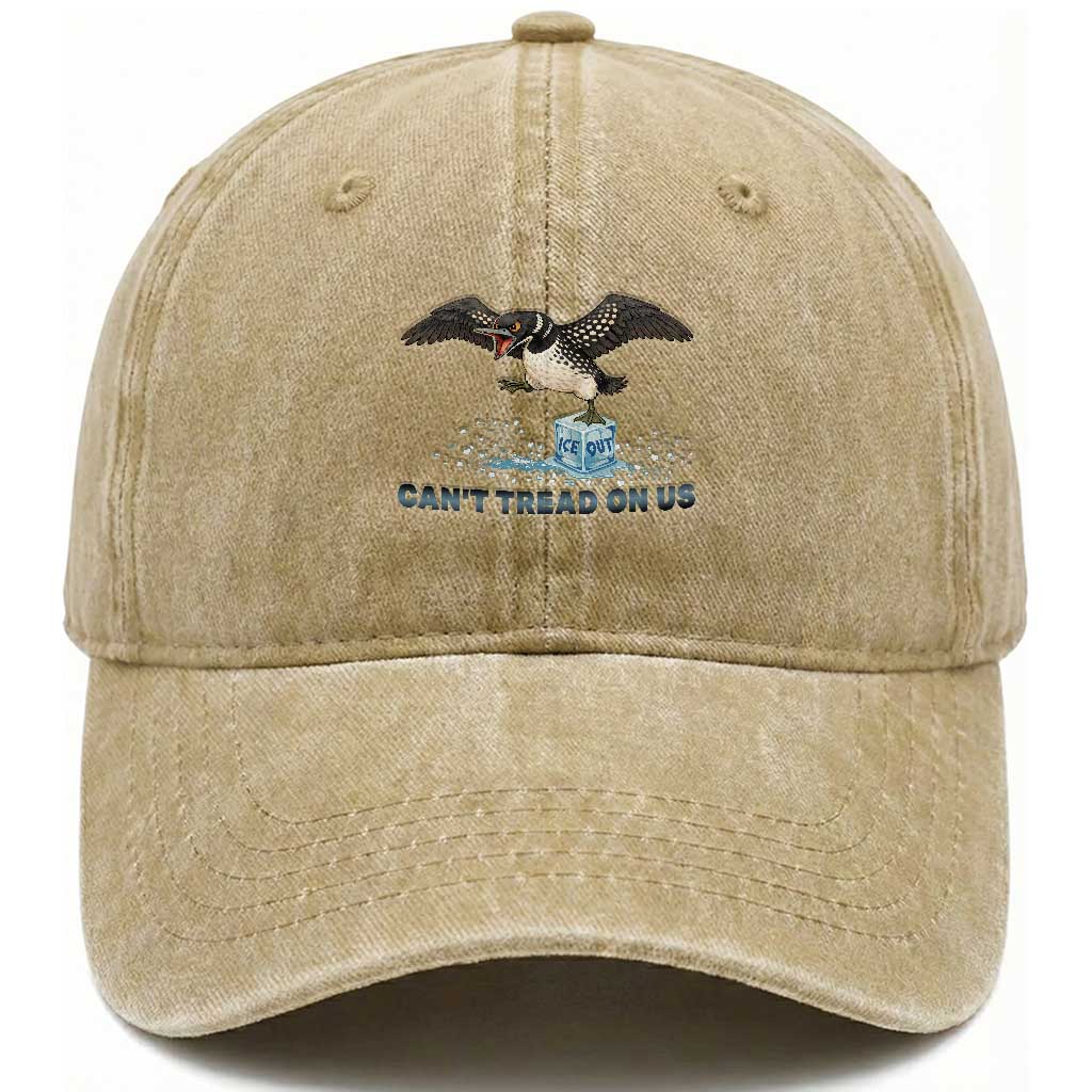 Can Not Tread On Us Minnesota Loon Washed Cotton Baseball Cap Anti ICE MN Protest