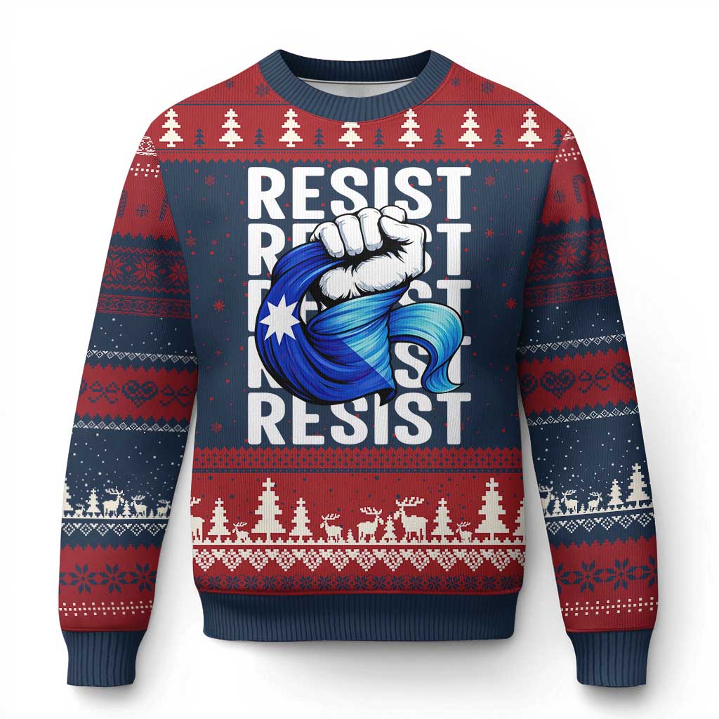 Minnesota Resist Ice Out Ugly Christmas Sweater Support MN Anti Ice Movement