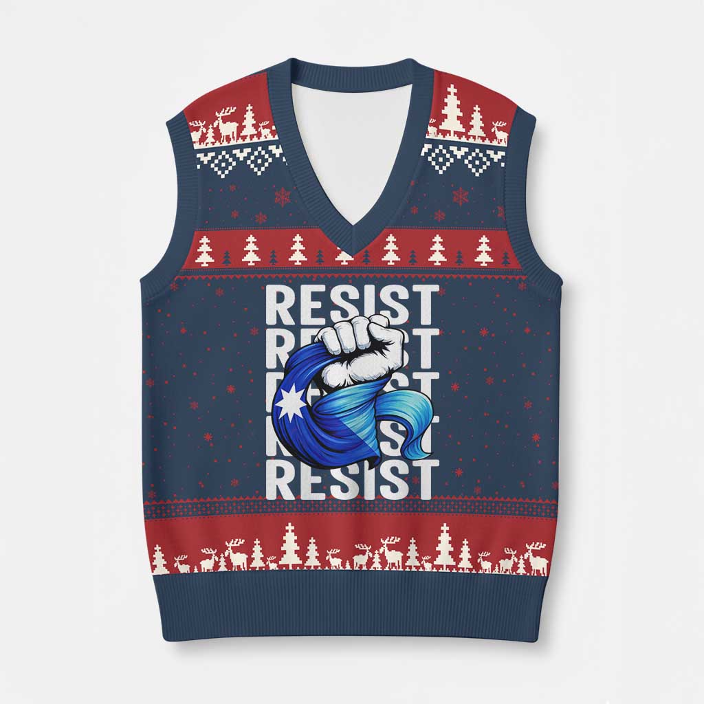 Minnesota Resist Ice Out V-Neck Knit Sweater Vest Support MN Anti Ice Movement