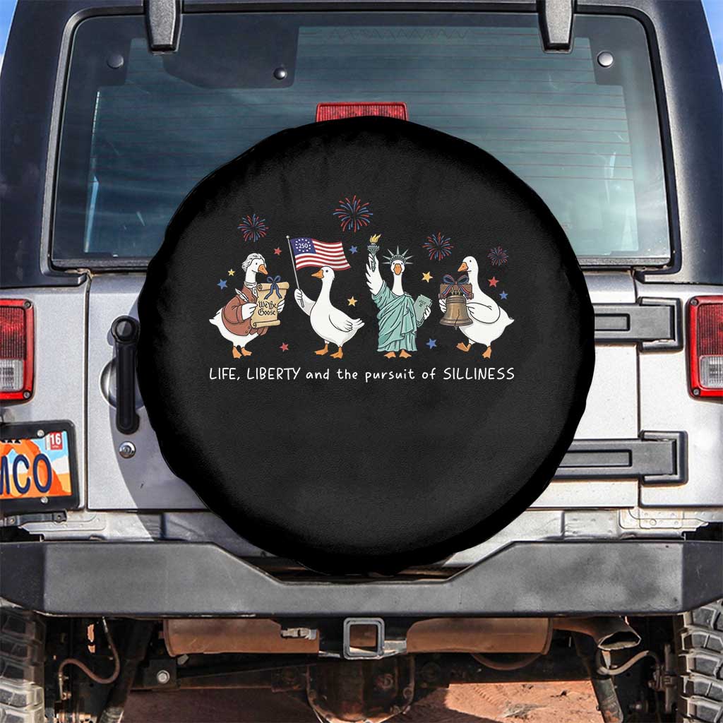 Funny Patriotic Goose Life Liberty Silliness Spare Tire Cover America 250th Anniversary