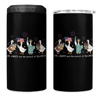 Funny Patriotic Goose Life Liberty Silliness 4 in 1 Can Cooler Tumbler America 250th Anniversary