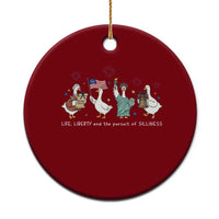 Funny Patriotic Goose Life Liberty Silliness Ceramic Ornament America 250th Anniversary