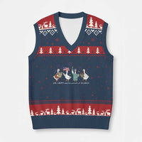 Funny Patriotic Goose Life Liberty Silliness V-Neck Knit Sweater Vest America 250th Anniversary